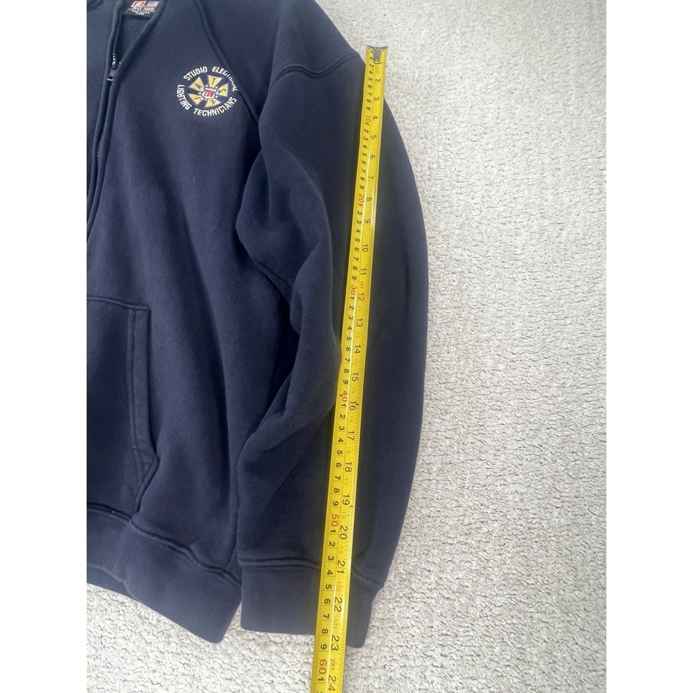 Bayside Hoodie Mens L IATSE Local 728 Studio Lighting Navy Full Zip USA Workwear - Picture 16 of 16